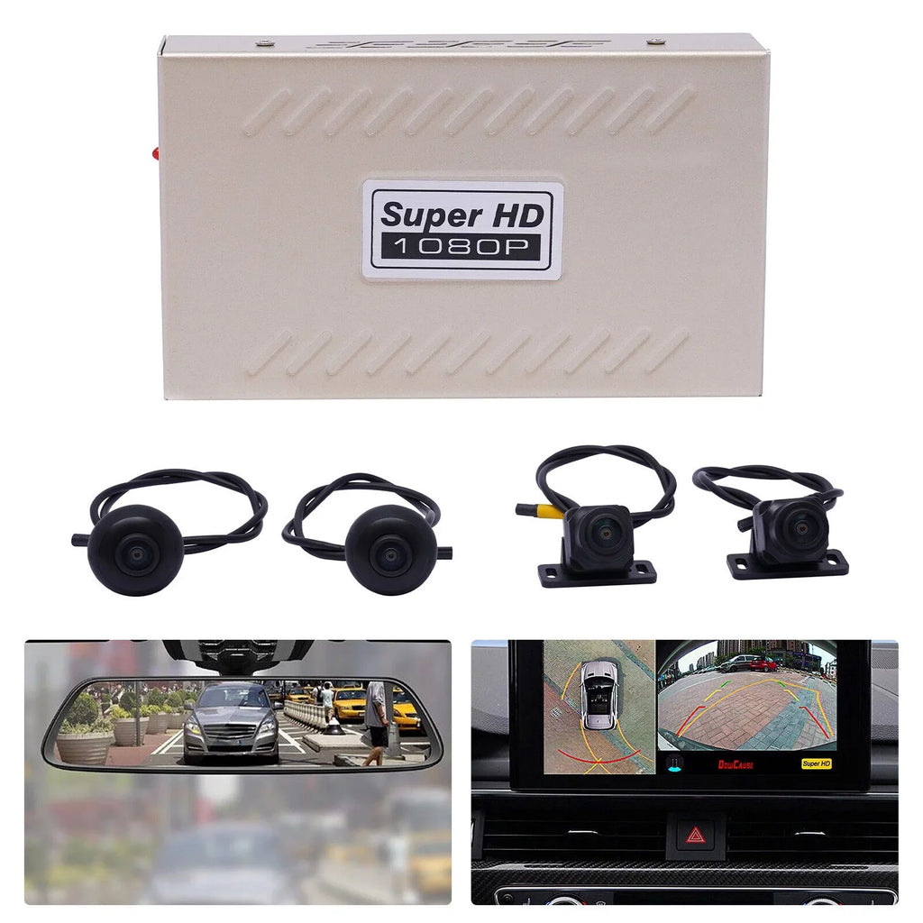 for 1080P Surround View 360 Recording Dash Degree Bird Rear DVR Miumaeov Car System Cars Kit 4-Camera Cam View