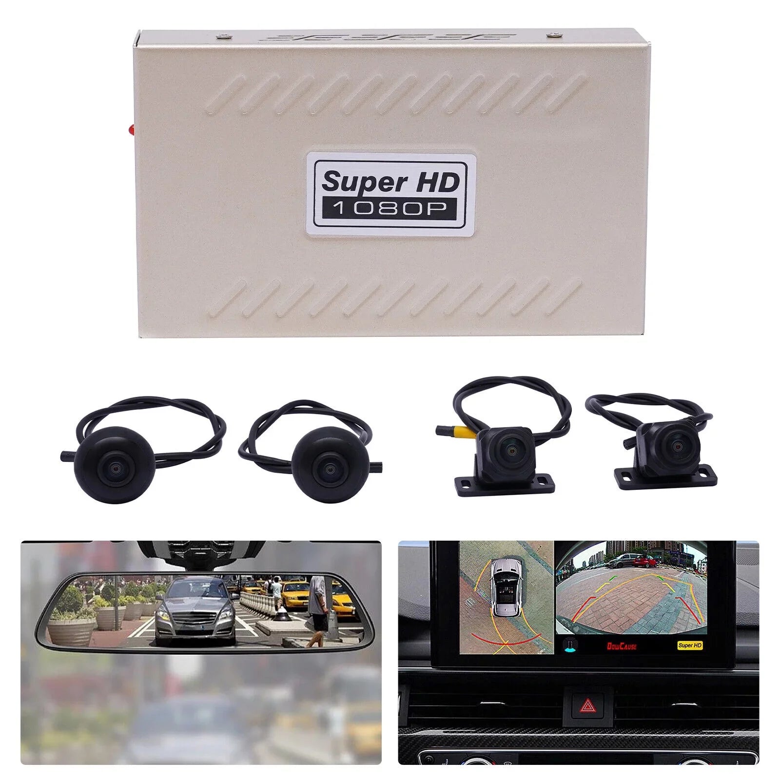 for 1080P Surround View 360 Recording Dash Degree Bird Rear DVR Miumaeov Car System Cars Kit 4-Camera Cam View