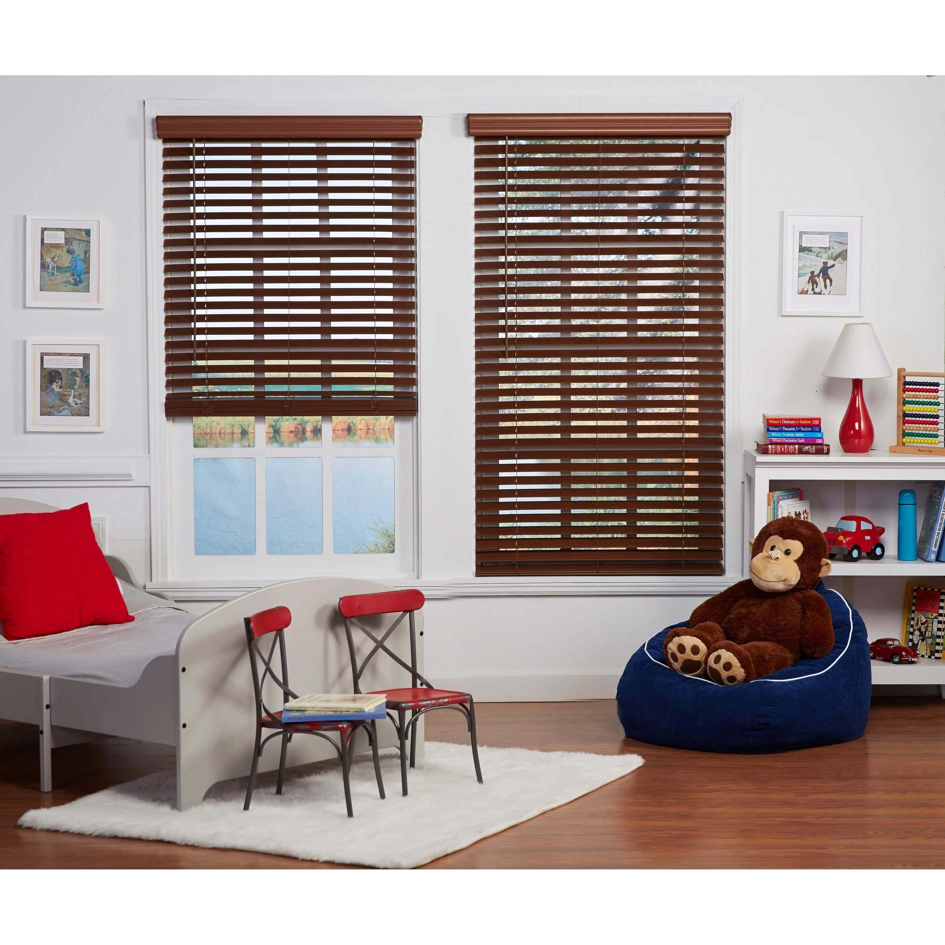 Oak 29.5 64-inch Faux Wood Cordless 64 Custom Dark Estate x Regal Blind