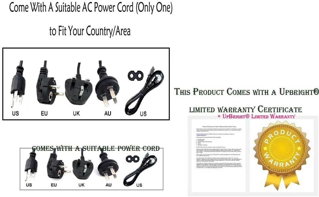 Global Cord LCD Adapter DC PS TV Cable UPBRIGHT AC Charger Solarism LM1711 Battery Mains NEW For Power PSU / Supply