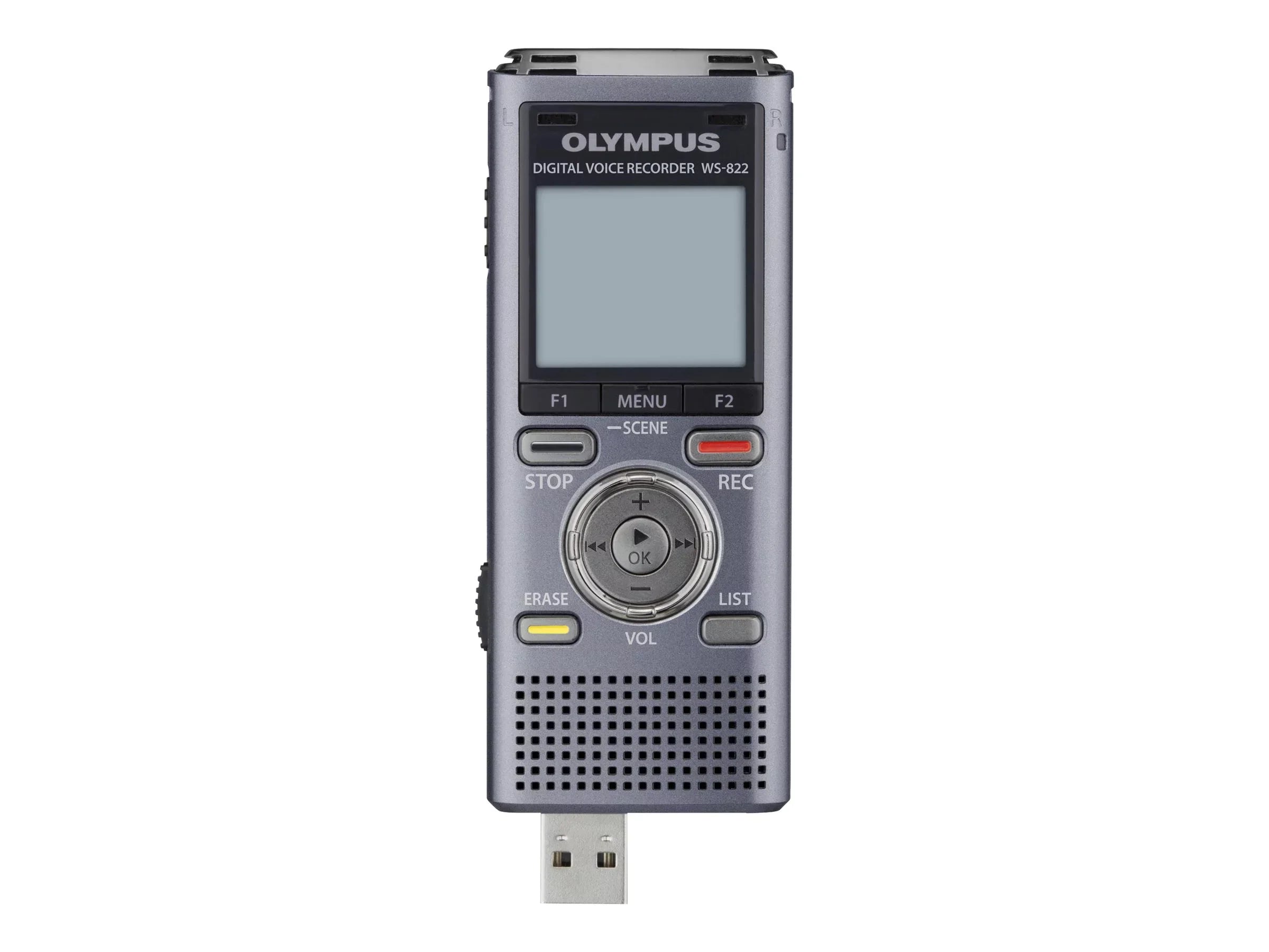 4GB Recorder, WS-822 Voice Olympus Metallic, Digital Gray