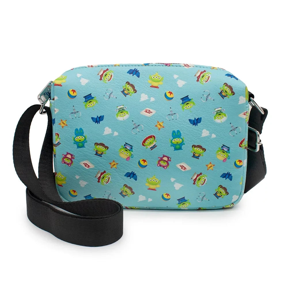 Toy Planet Remix Cross Bag, Vegan Alien Rectangle, Leather Story Pixar Body, Pizza Disney Blue, Collage,