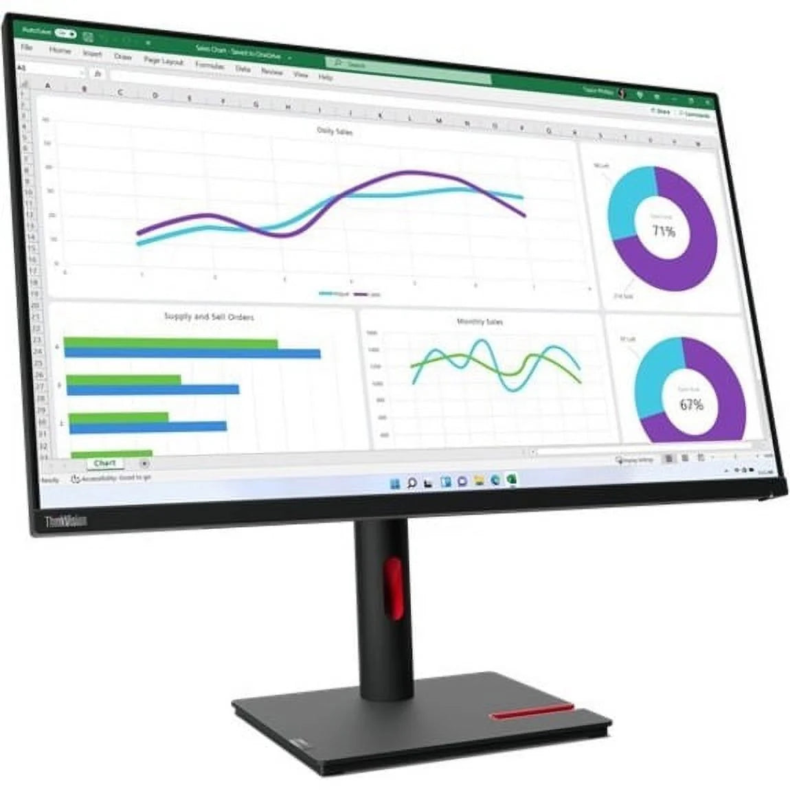 2560 sRGB, Monitor, Anti-glare T32h-30 LCD 1440 ThinkVision  x 32\"