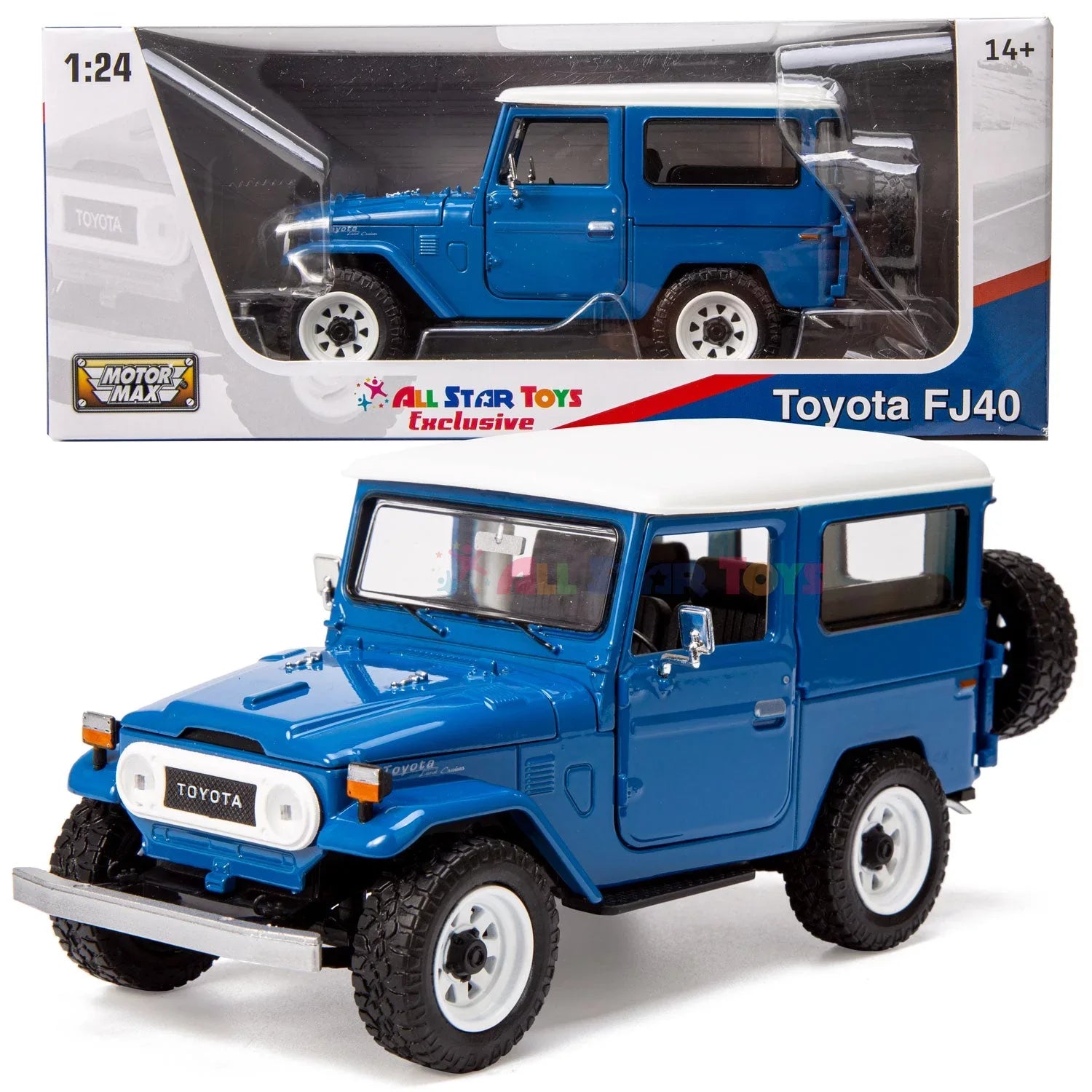 J40 Custom 1/24 Toys Wheels Cruiser Star Exclusive Royal by Land FJ40 All 79323 Toyota Cruiser Off-Road Model Motormax with Diecast FJ Blue