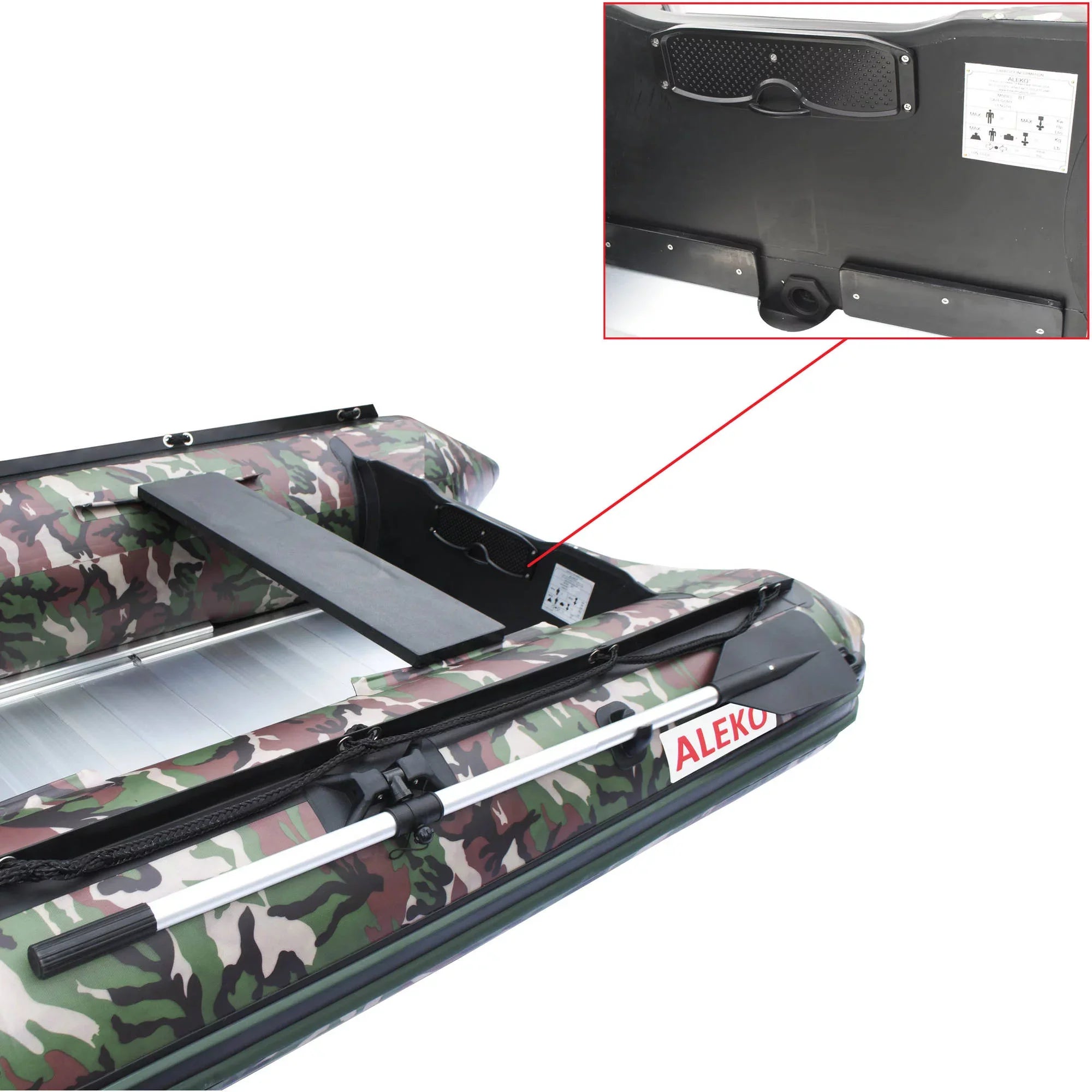 Raft Camouflage BT320CM 4-Person ALEKO - Boat Fishing feet 10.5 Inflatable