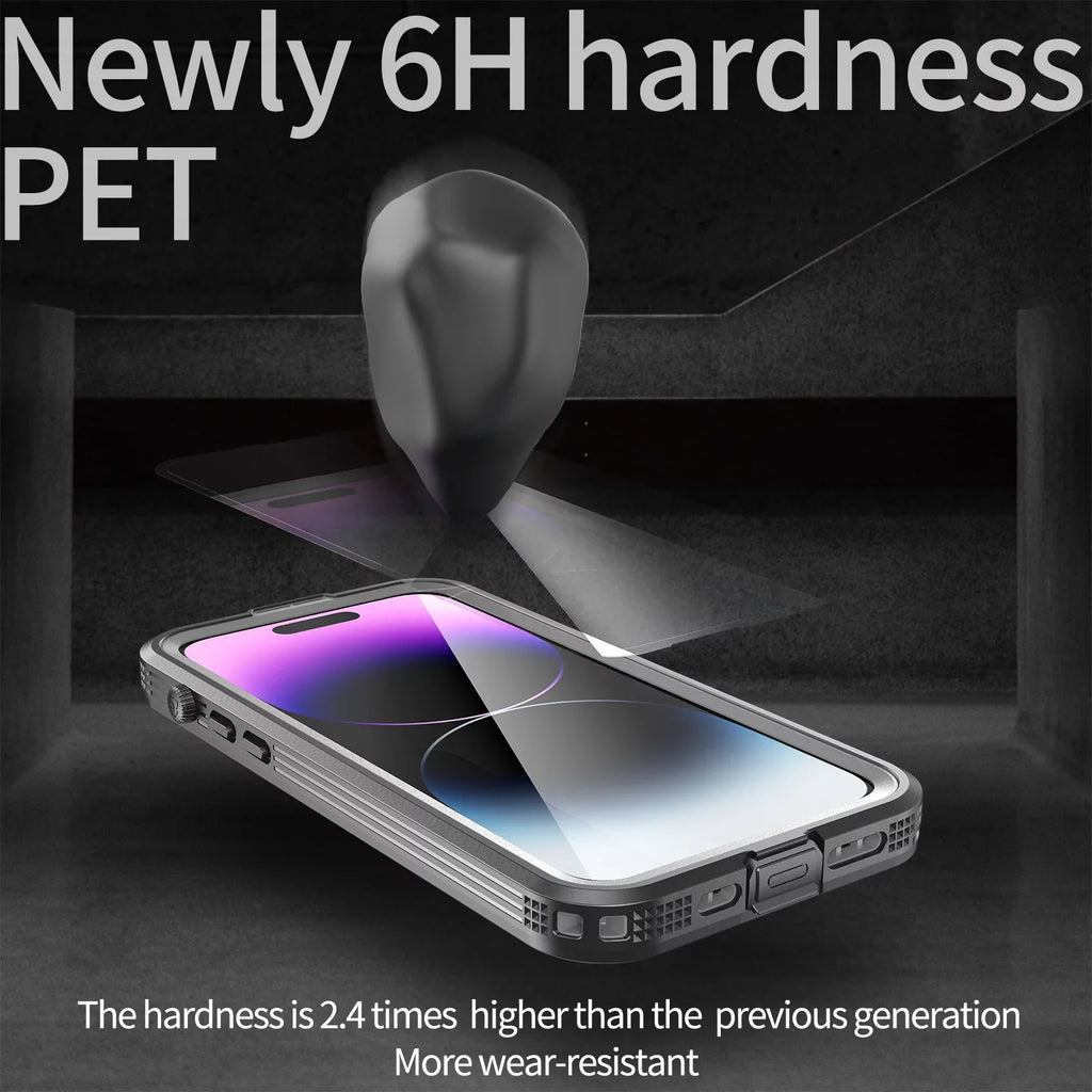Waterproof, 14 for Protector 6H iPhone for 6.7" [Real 360][IP68 Pro - Dropproof][Dustproof][Compatible Underwater][14FT Pro Black Max with iPhone 14 Built-in Case MagSafe] Military Max Screen