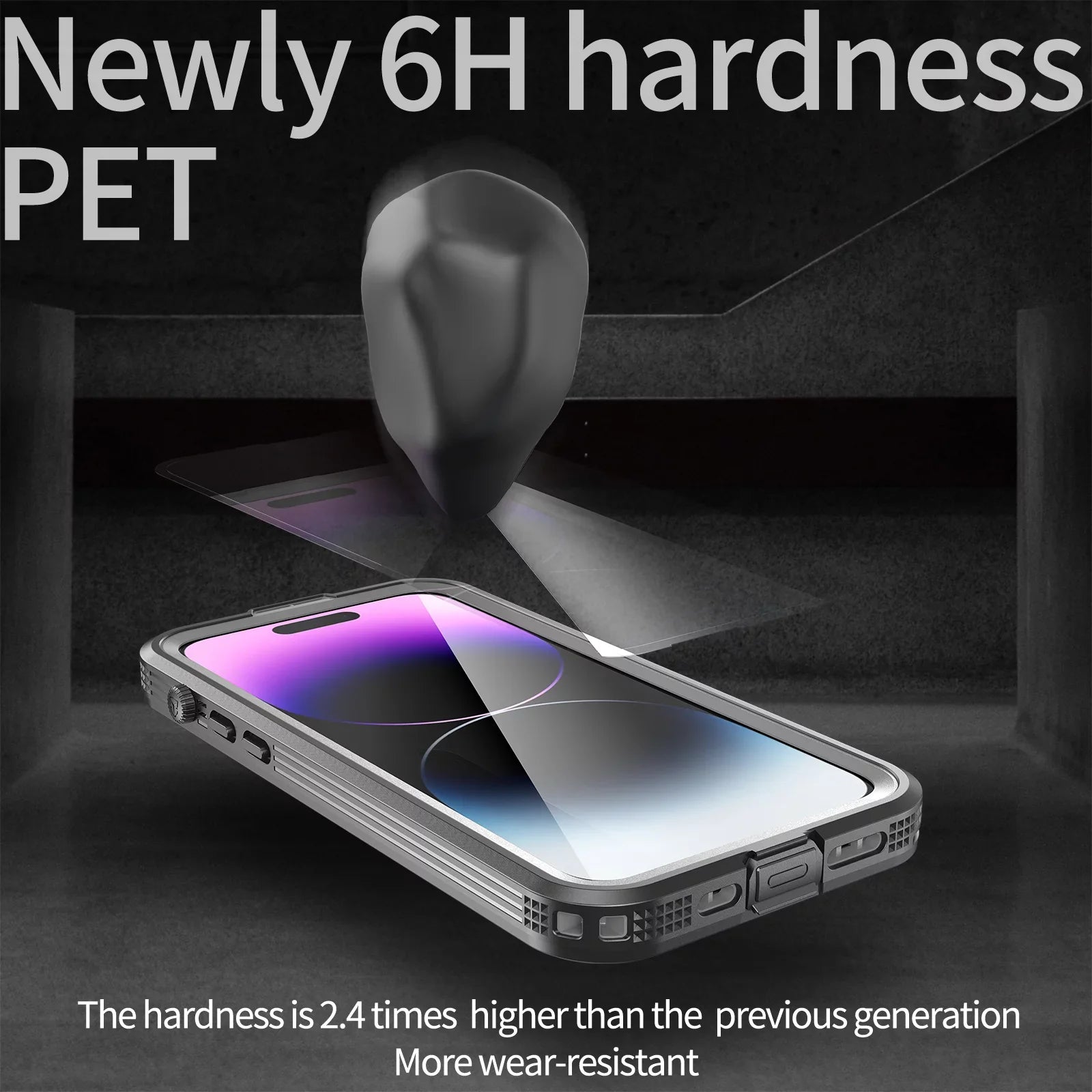 Waterproof, 14 for Protector 6H iPhone for 6.7" [Real 360][IP68 Pro - Dropproof][Dustproof][Compatible Underwater][14FT Pro Black Max with iPhone 14 Built-in Case MagSafe] Military Max Screen