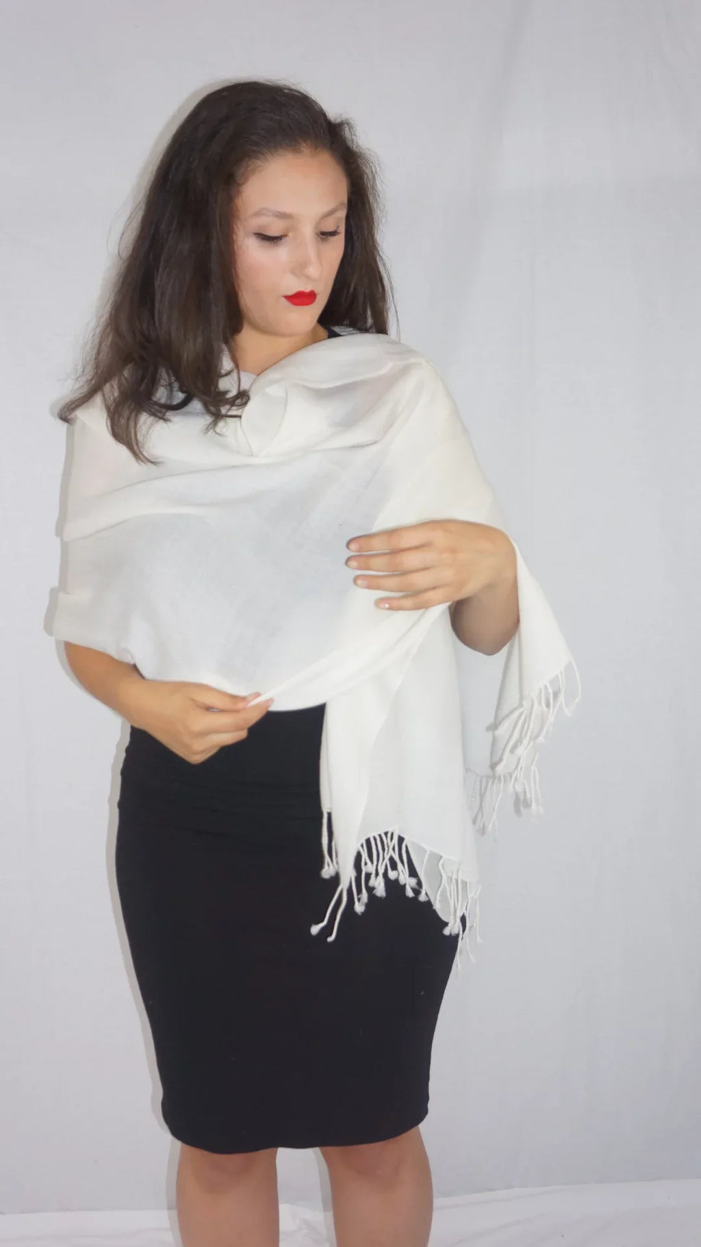 (Cream/Ivory Shawl) Regular Shawl/Shawls/Scarf/Scarves/Wrap/Stole/Muffler/Cape/Ruana/Blanket/Throw/Pashmina Scarf/Wool/Silk Shawl/Cashmere