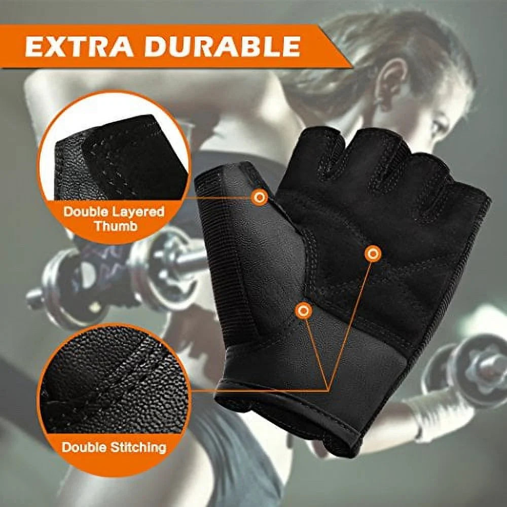 for Training BEACE Gloves & Women Men Bodybuilding Exercise Palm Gym Fitness Breathable Weight Leather and for Lifting Workout with