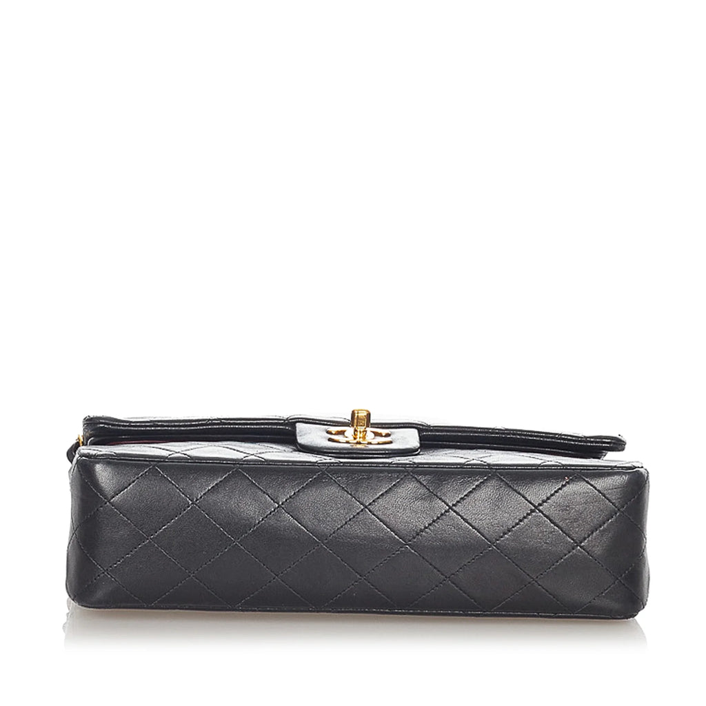 Black Bag Flap Classic Bag (Good) Shoulder Small Lambskin Double Chanel Leather Women Pre-Owned