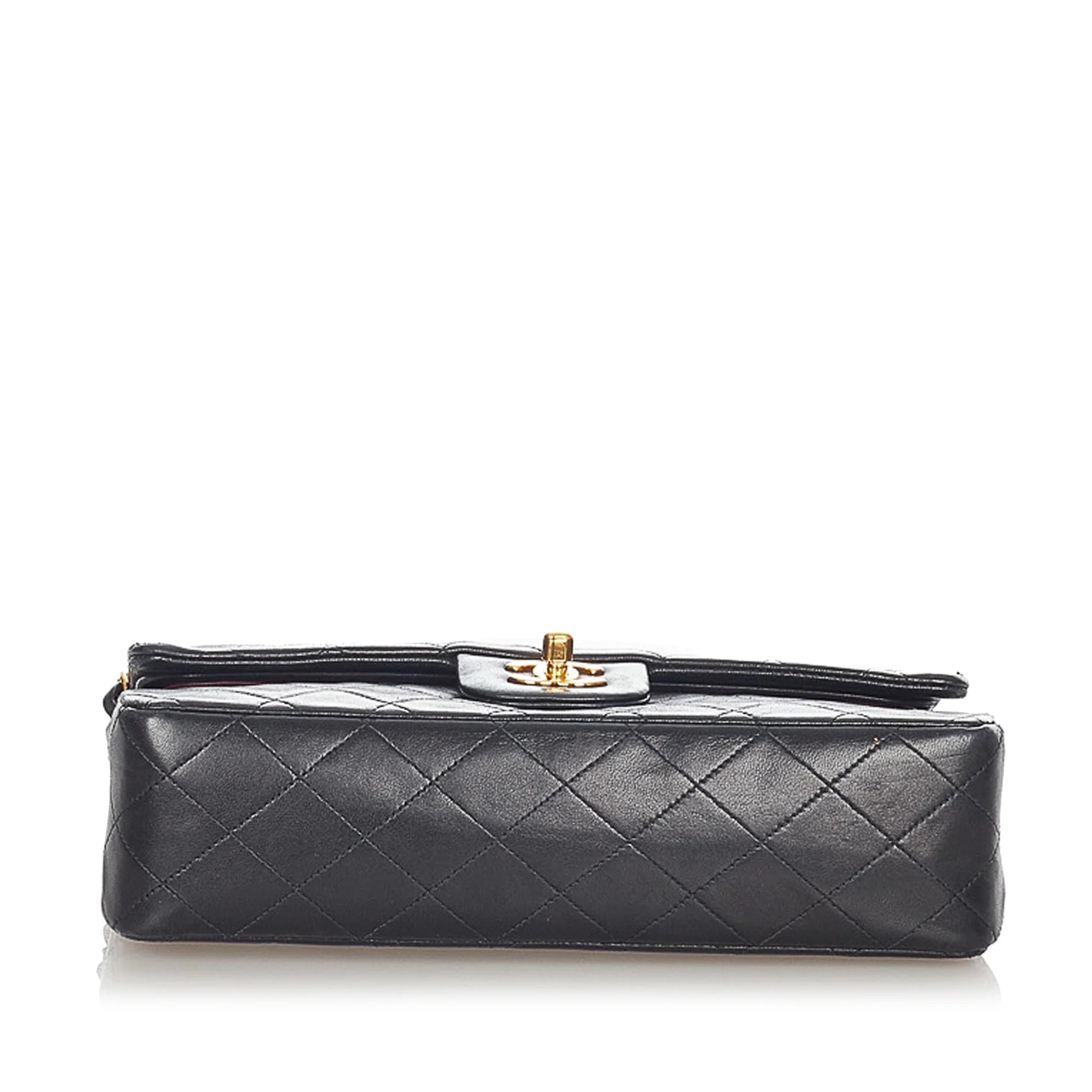 Black Bag Flap Classic Bag (Good) Shoulder Small Lambskin Double Chanel Leather Women Pre-Owned