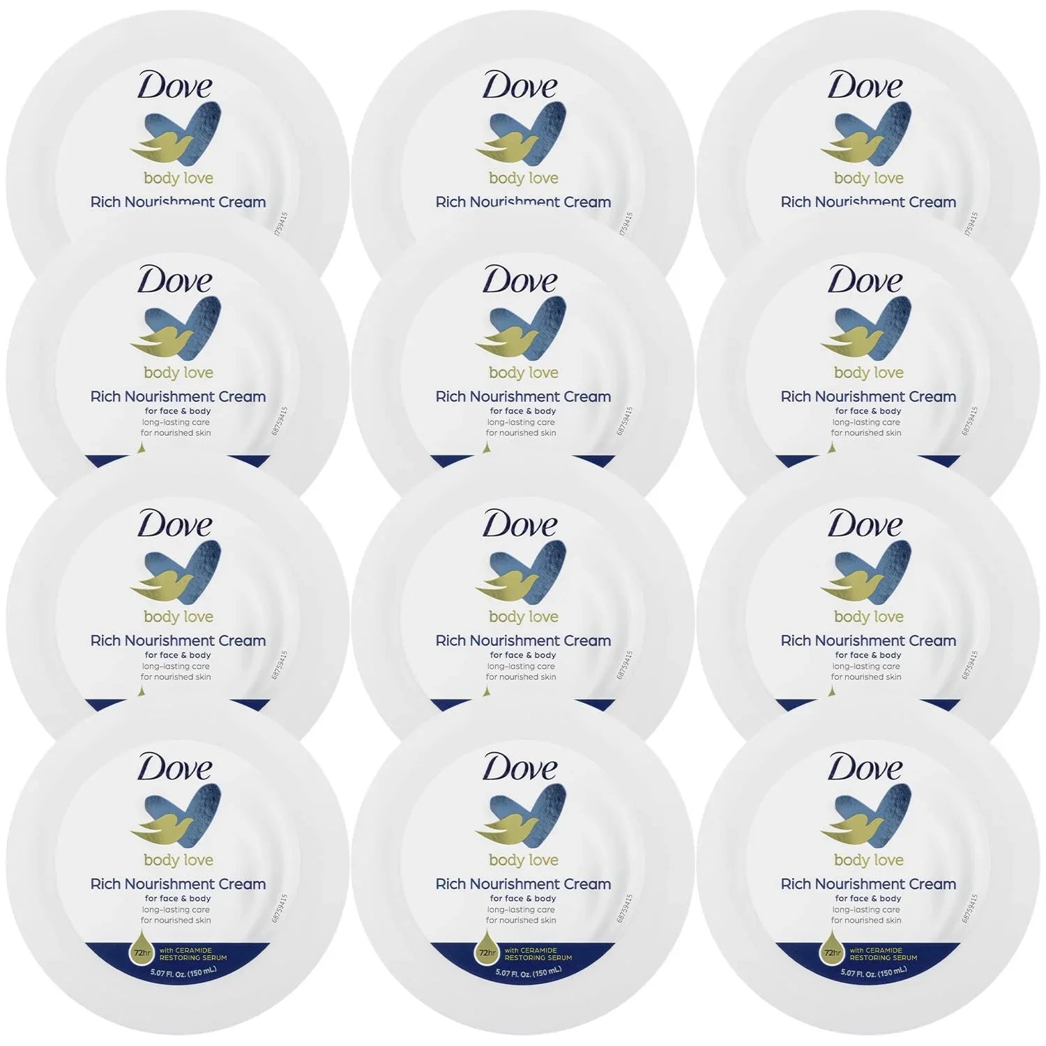 Rich Moisturizing 72-Hour Extremely Love Dry Serum, (Pack Fast-Absorbing & 5.07 Hand Fl Body Body Cream For 12) Lotion With Ceramide Cream, Of Oz Dove Nourishment Face, Skin,
