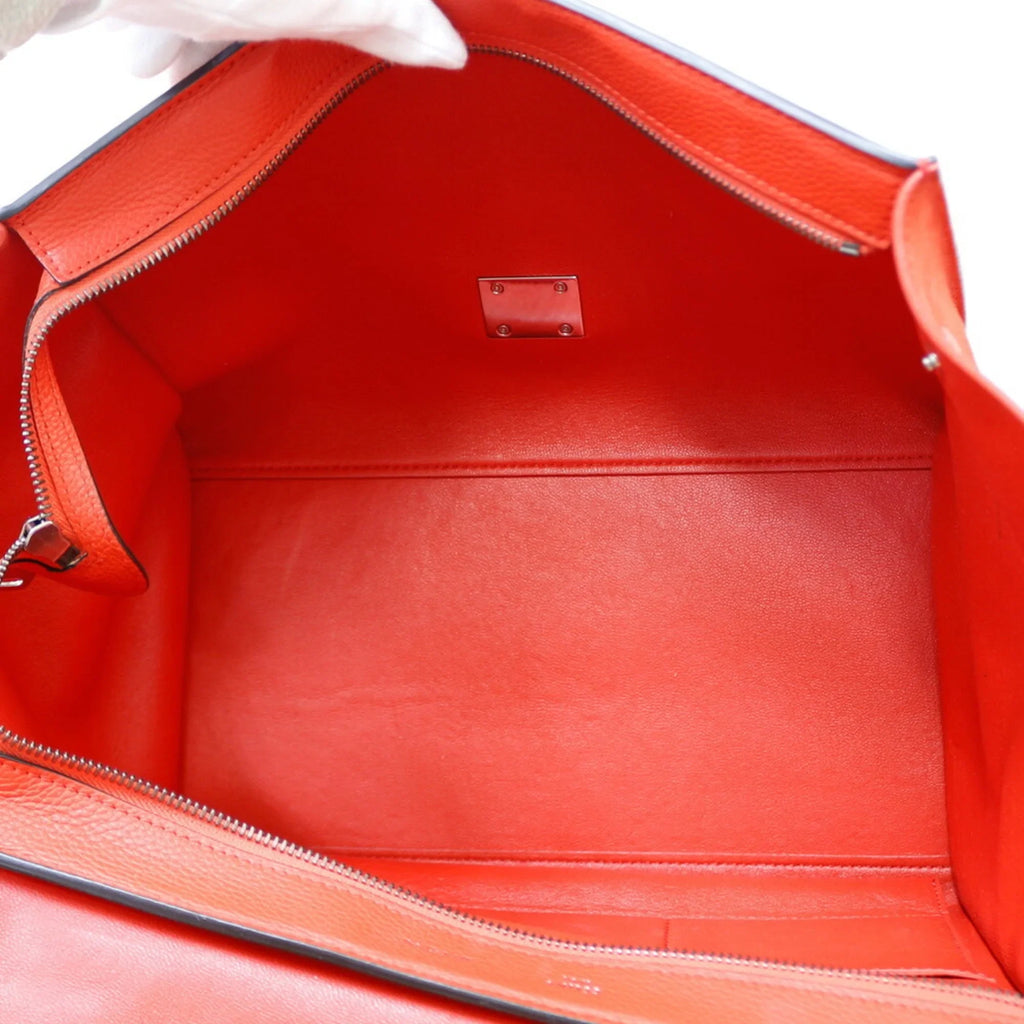 (Fair) Orange Leather Handbag Trapeze Pre-Owned Celine CELINE Women's