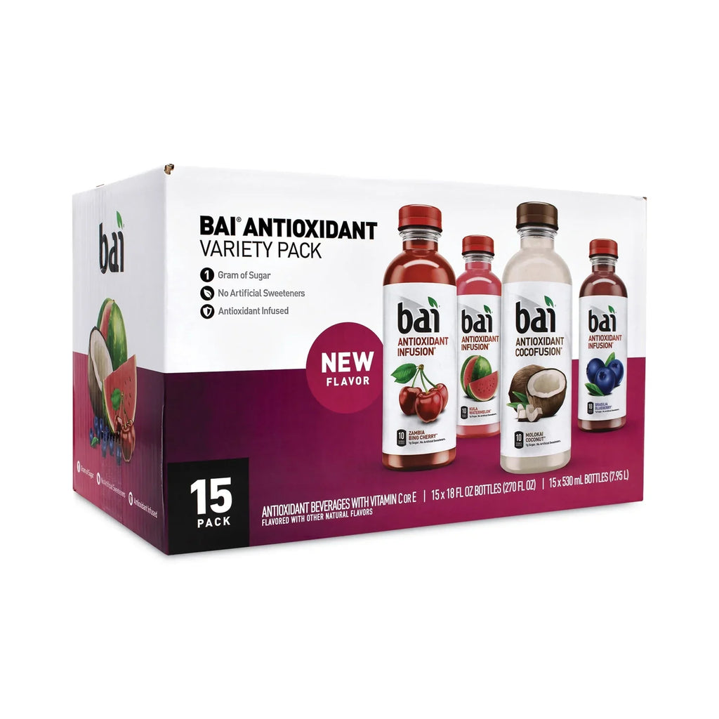 oz Infused Bai 15/Carton Bottle, Beverage Antioxidant Pack 18 Variety