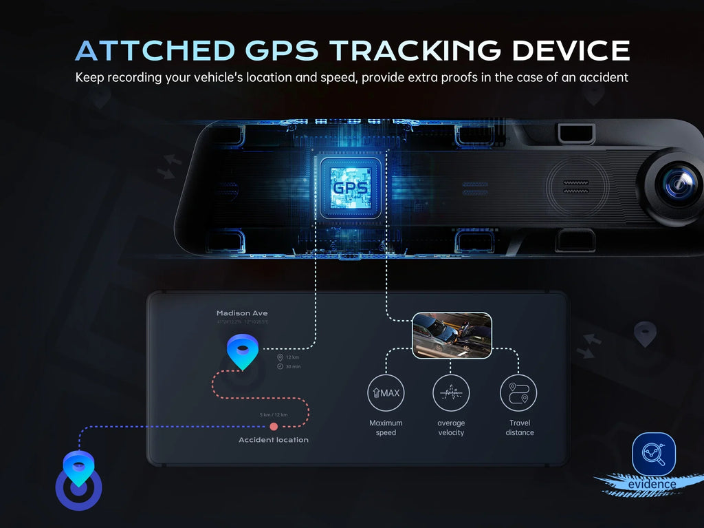 Camera, Assistance, Rear Control, Front for Reversing Dash Voice Cam Mirror Trucks, Vision, and Assistance QHD Dash Night Cam, 1440P 12'' View Parking P12 2.5K Cars Pelsee Dual and Mirror