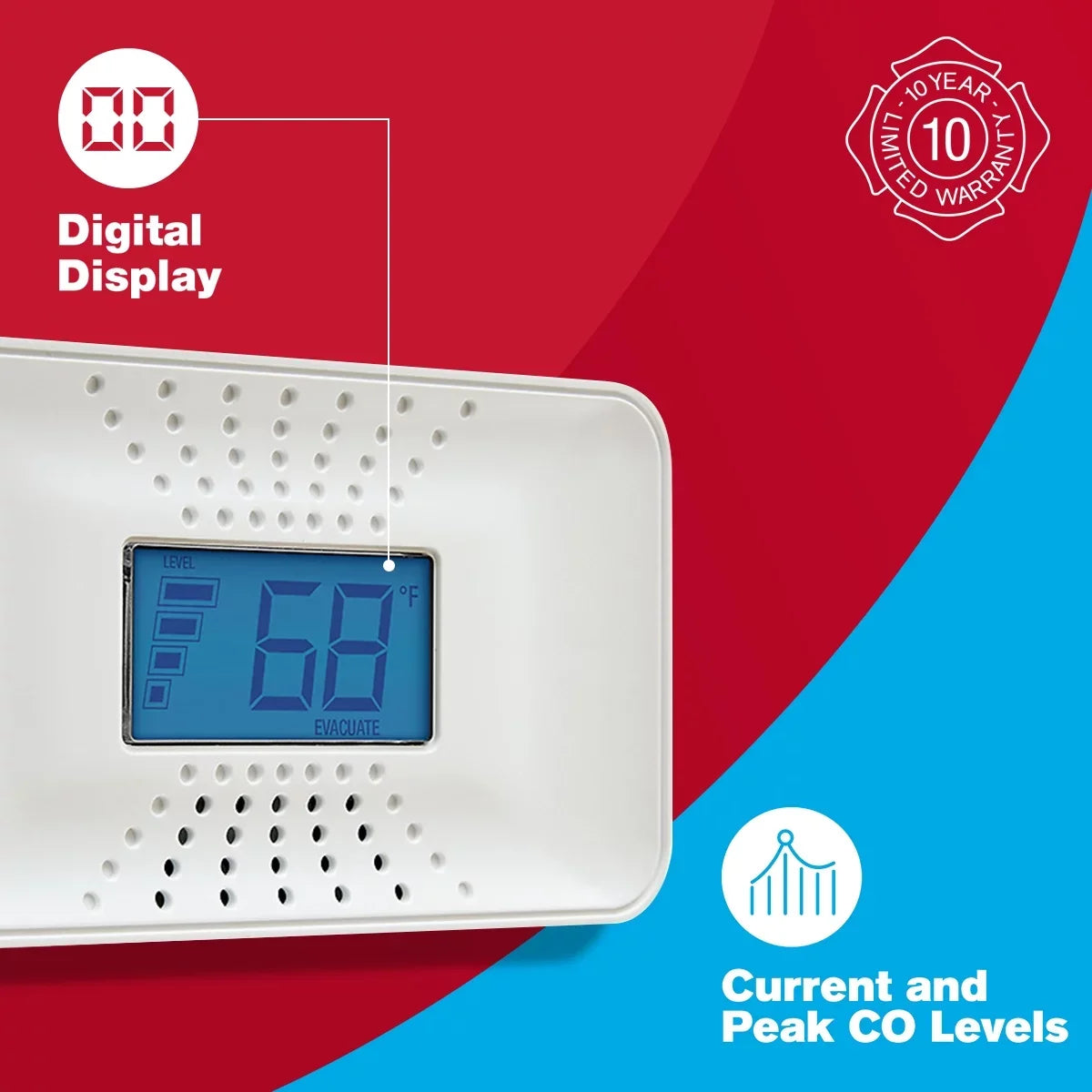Display CO 10 Year Alarm w/ Digital