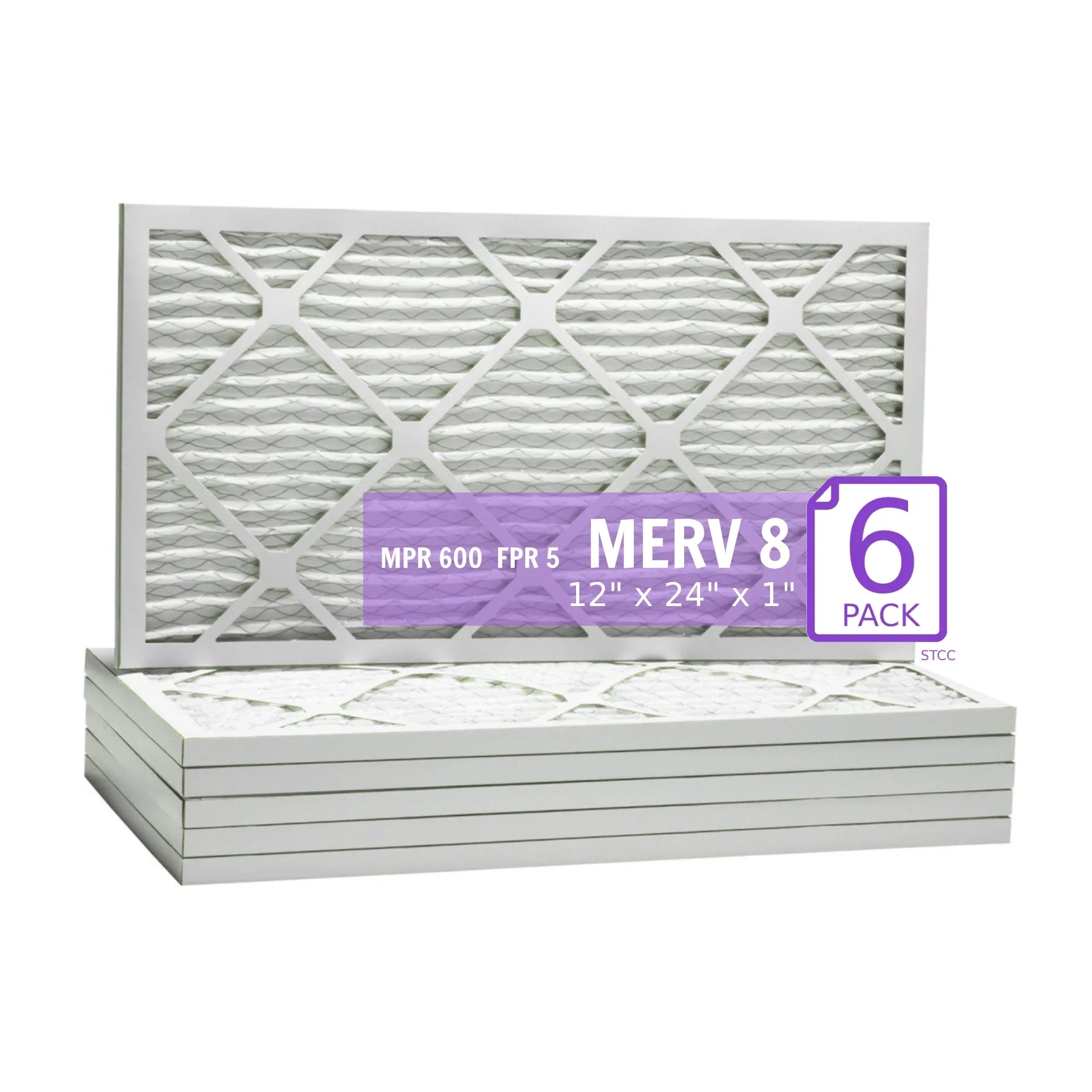 MERV Pack) (6 12x24x1, 8, Surface Purolator Air Extended Pleated DMK80 Filter, Mechanical