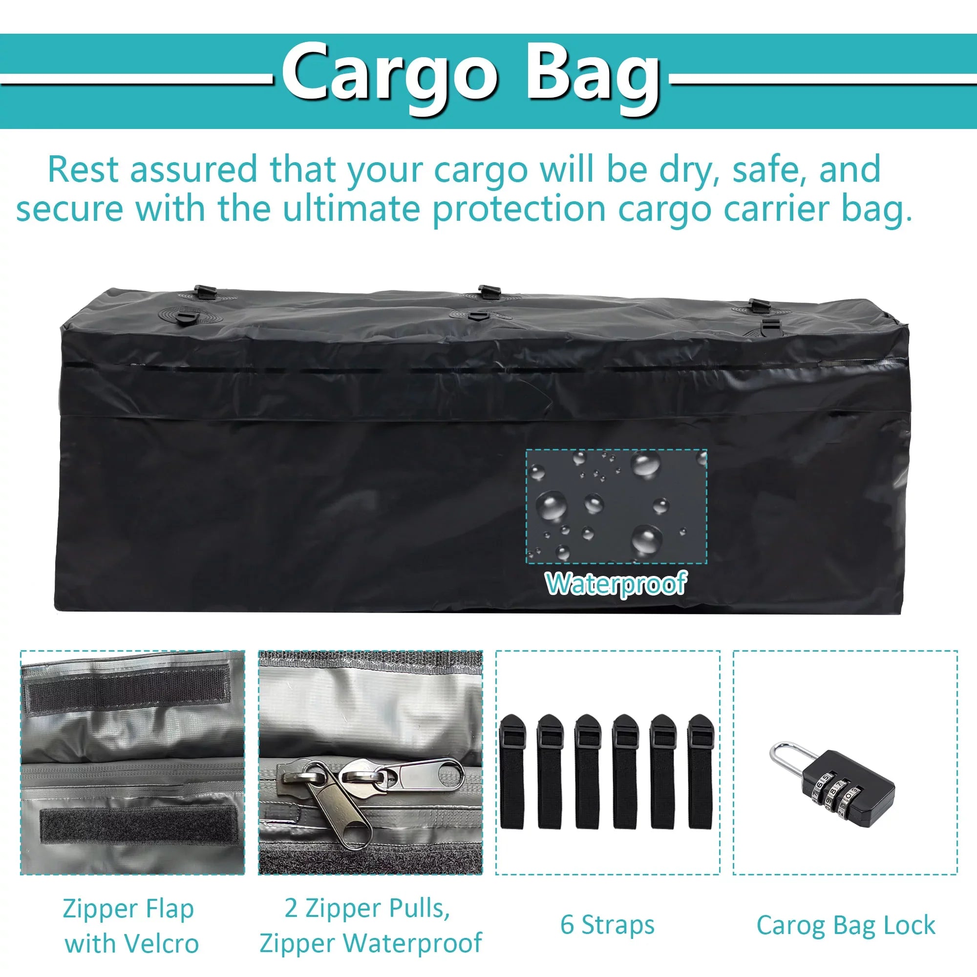 SUV Cargo 500 for 24" Folding Capacity Mounted a Hitched with 60" Black Car Truck Trailer, Basket x 6" lb x