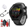 Forerunner Cleaning (Black) Protection Cable Adapter, Extended and Charging 6Ave and USB-C Kit, Garmin 265 Smartwatch Bundle with