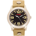 Round 48mm Dial, Wheat Wrangler Nylon Strap Natural Colored Watch Black