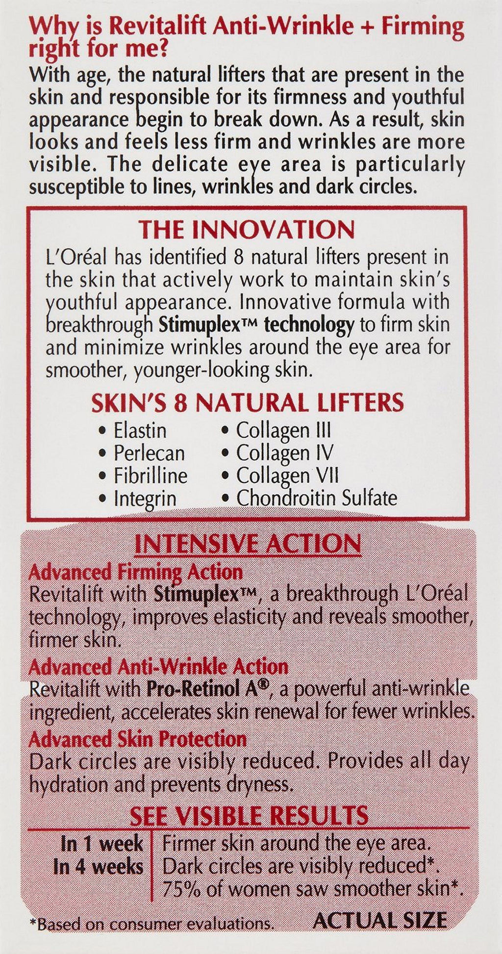 Revitalift Wrinkle Anti Ounce Eye 2) 0.5 (Pack Firming Cream, L,Oreal Paris Of +