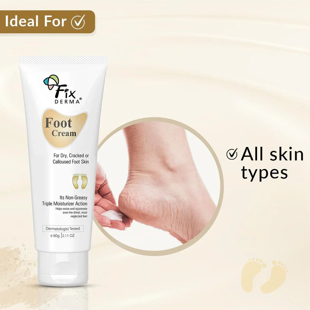 Soothes Sulphate Feet, Paraben & Types 3% Moisturizes For Cracked Dry Heel Urea, Glycerine, and & Foot Free, Repair Fixderma Acid, Lactic 5% All ML Skin 60 15% Cream Feet,