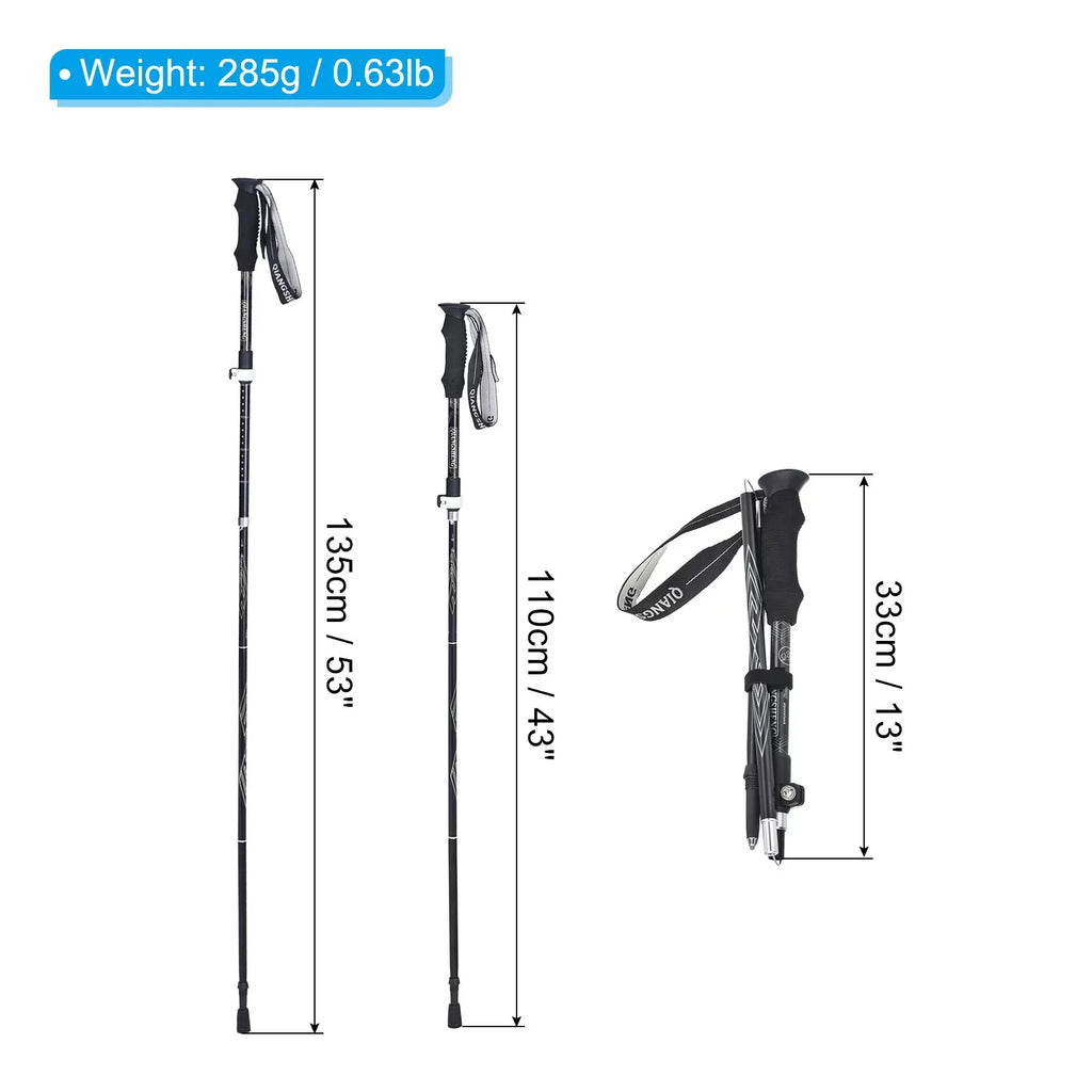 53 Hiking Trekking Pole Collapsible Inch Uxcell Poles, Telescopic White