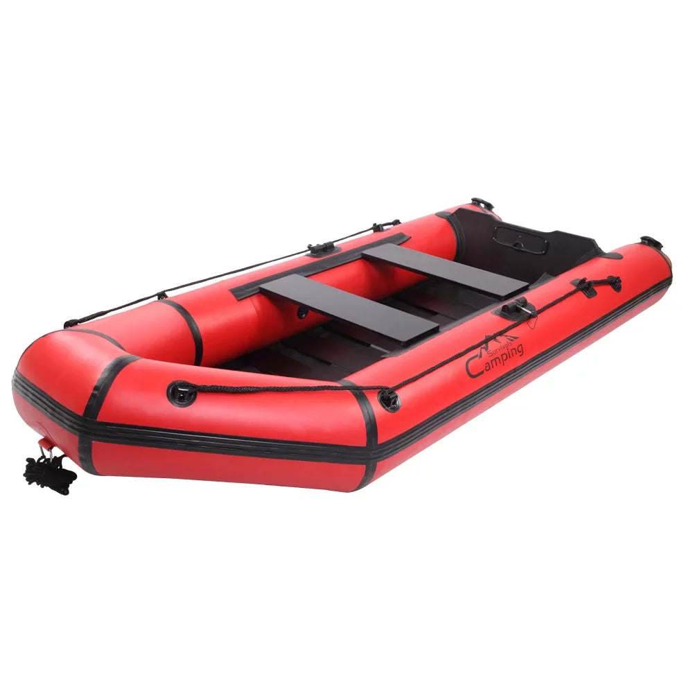 10ft Water Boat Adult 330kg Black PVC Survivals Assault Red Camping
