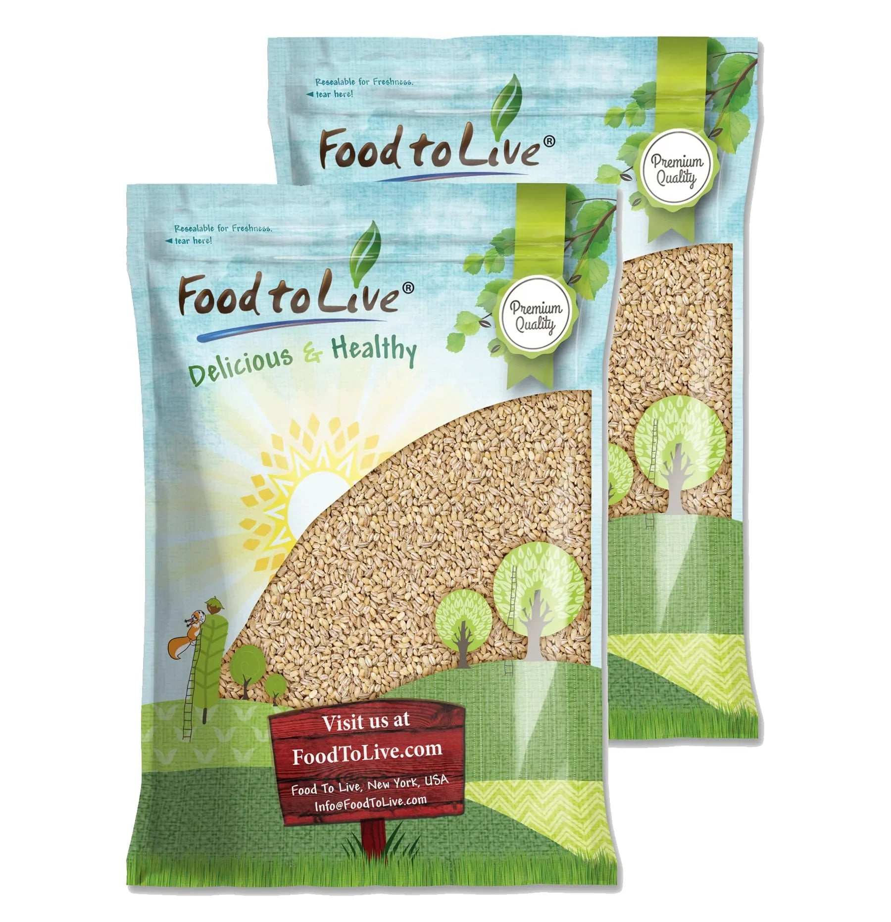 25 Pearled Barley, — Vegan, Raw by — Live Kosher, Food to Pounds