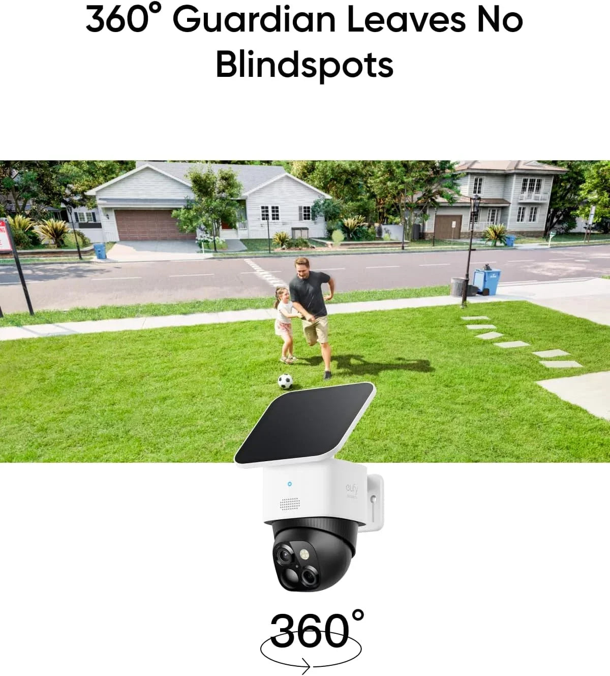 Surveillance, No S340, Fee, Monthly Wi-Fi, No Blind Solar Camera, SoloCam Camera, S380 Security Spots, 2.4 HomeBase Outdoor Wireless Compatible Security GHz 360° eufy