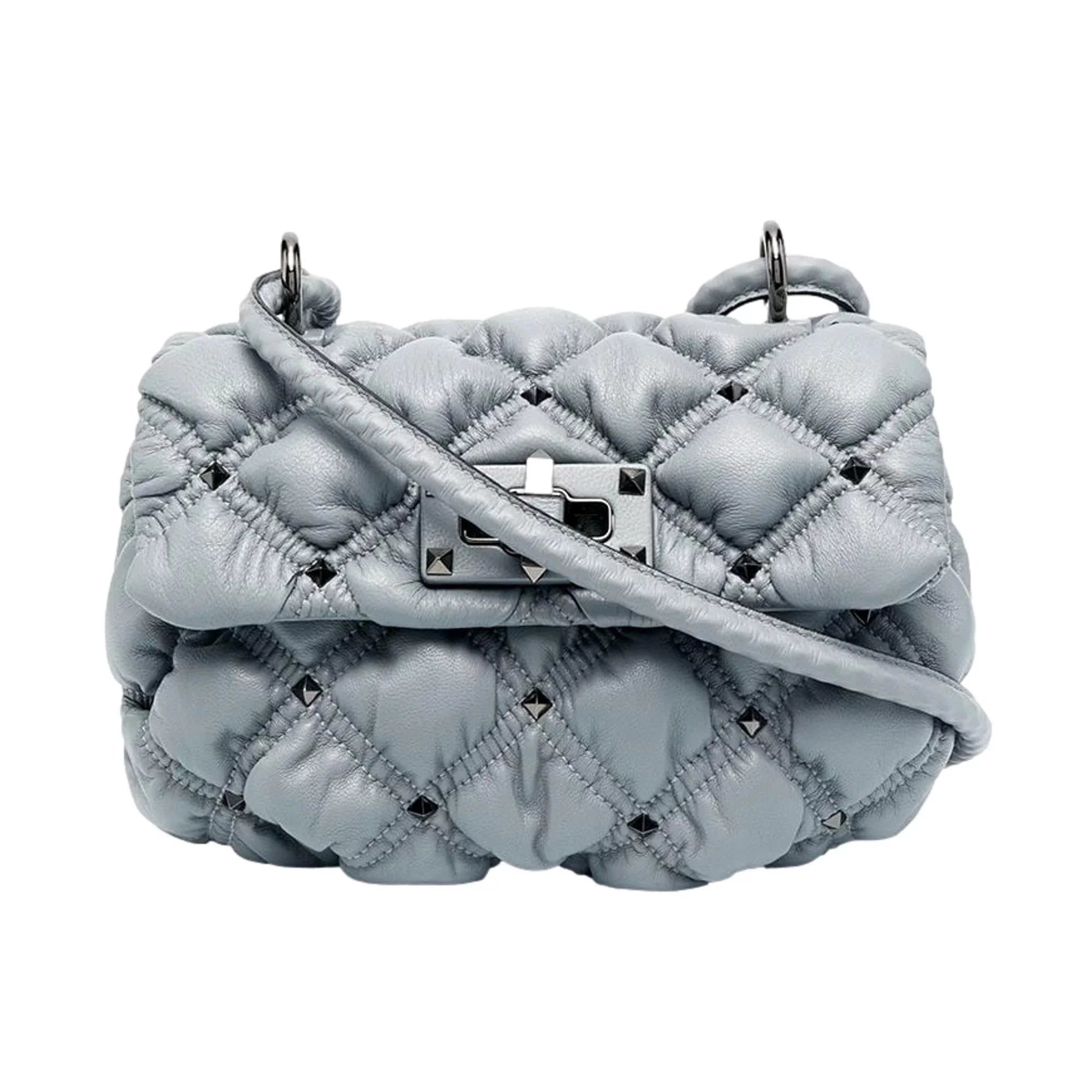 Garavani Small Me Crossbody Gray Valentino Leather Bag Spike