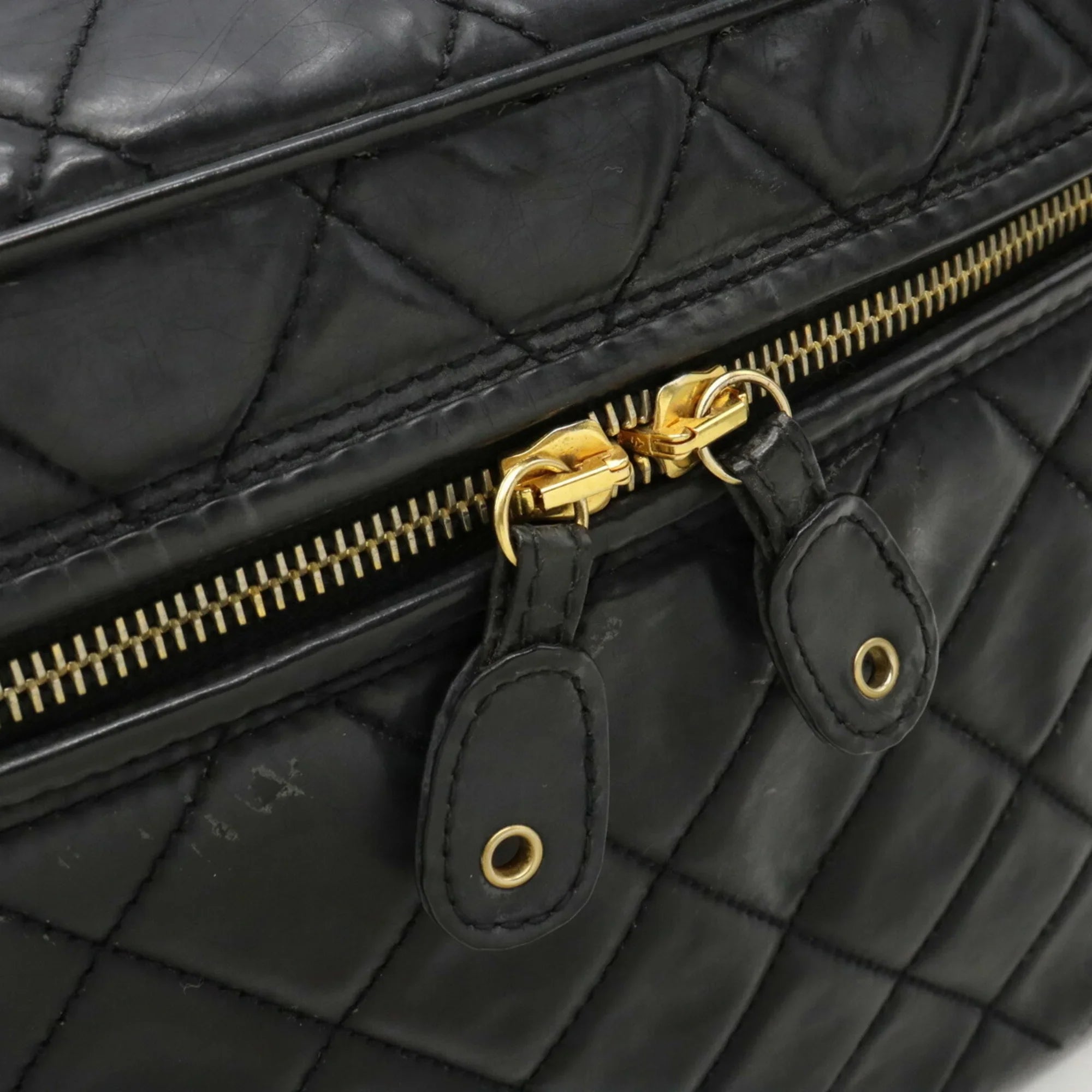 Handbag Vanity Shoulder Chanel Mark Coco Matelasse Pre-Owned Bag (Fair) CHANEL Black Leather