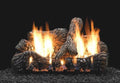 16" Burner, with Glaze Charred Logset LP VF/V Slope MV Oak