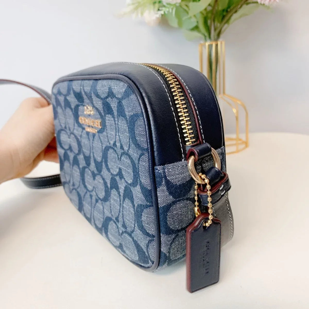 Multi In Jamie IN Bag Chambray Denim Signature CH840 Mini Coach Camera