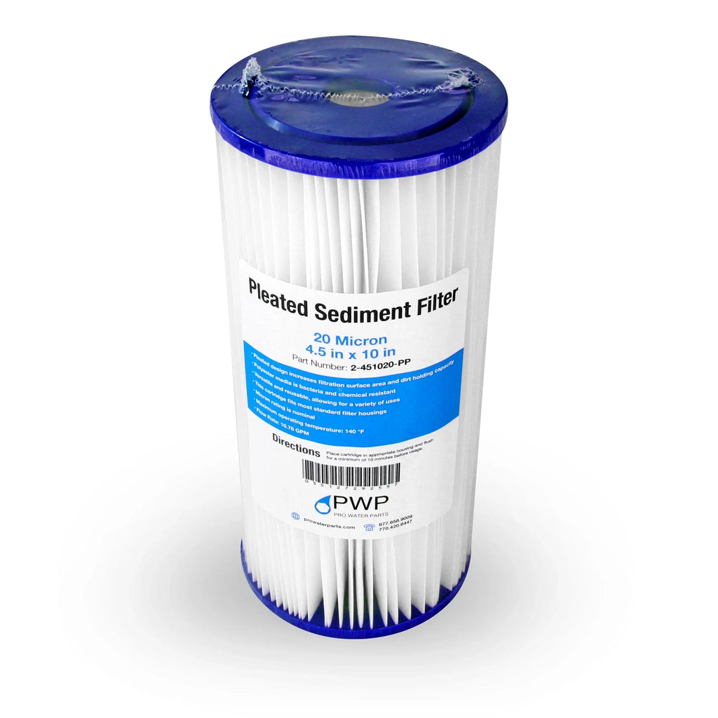 20 10x4.5" Cartridge Poly Sediment Water Pleated Pack Filter Micron 20