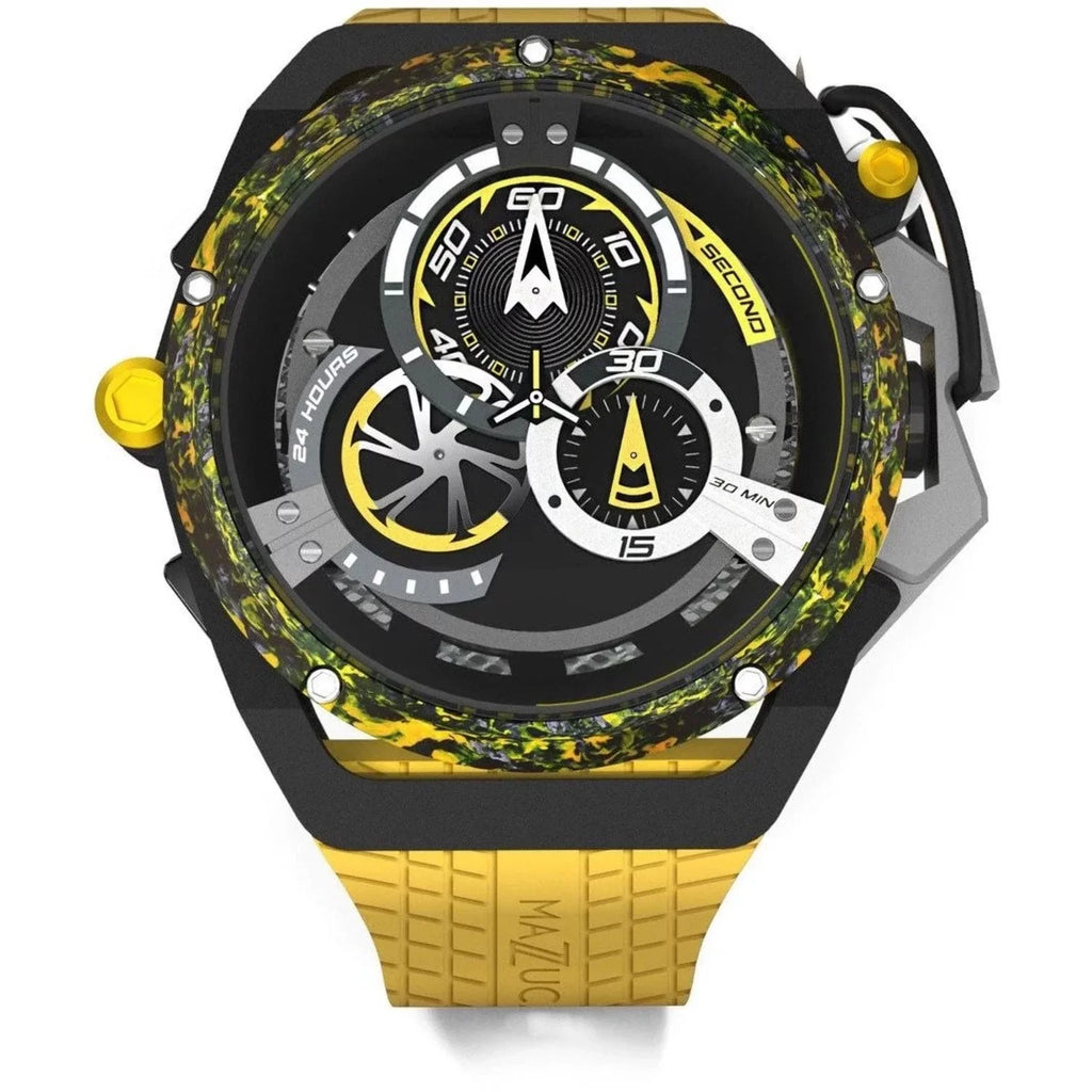 Rim for Chronograph Dial Mazzucato Twin Men Watch - Automatic Monza Adult Black Reversible