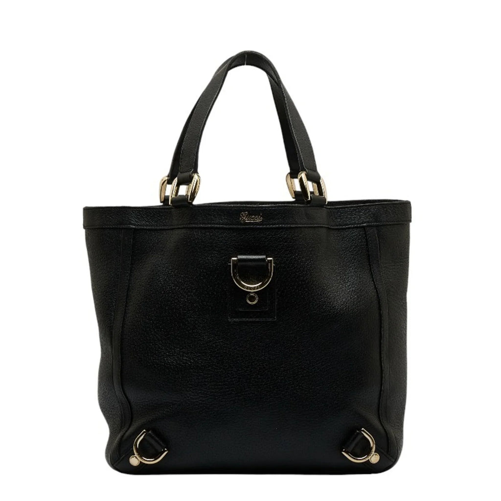 Handbag GUCCI Tote Leather (Good) Gucci Women's 130739 Pre-Owned Black Bag Abbey