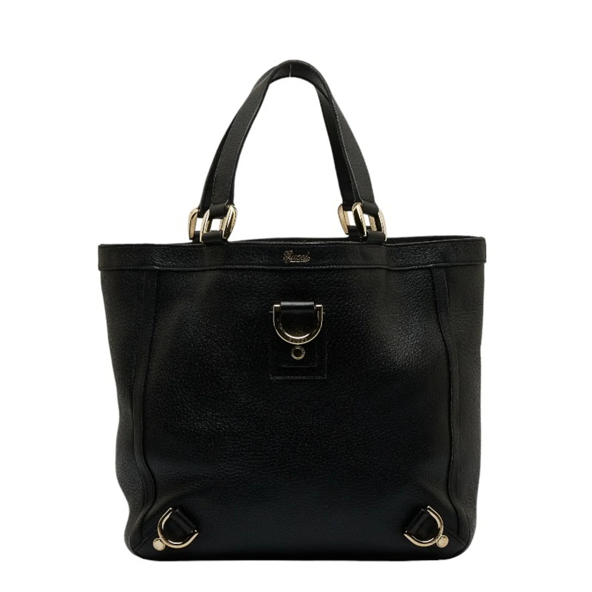 Handbag GUCCI Tote Leather (Good) Gucci Women's 130739 Pre-Owned Black Bag Abbey