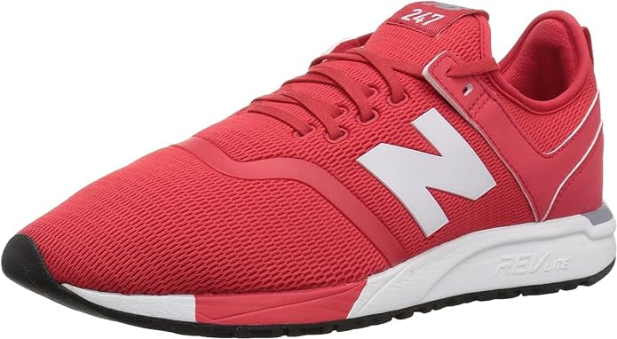 New 247 Red/White Balance V1 Sneakers, Decon M10.5/W12, Mens