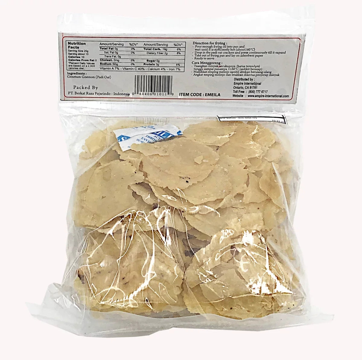 Pack Padi of Melinjo Oats 6 Emping (Raw) Rotary