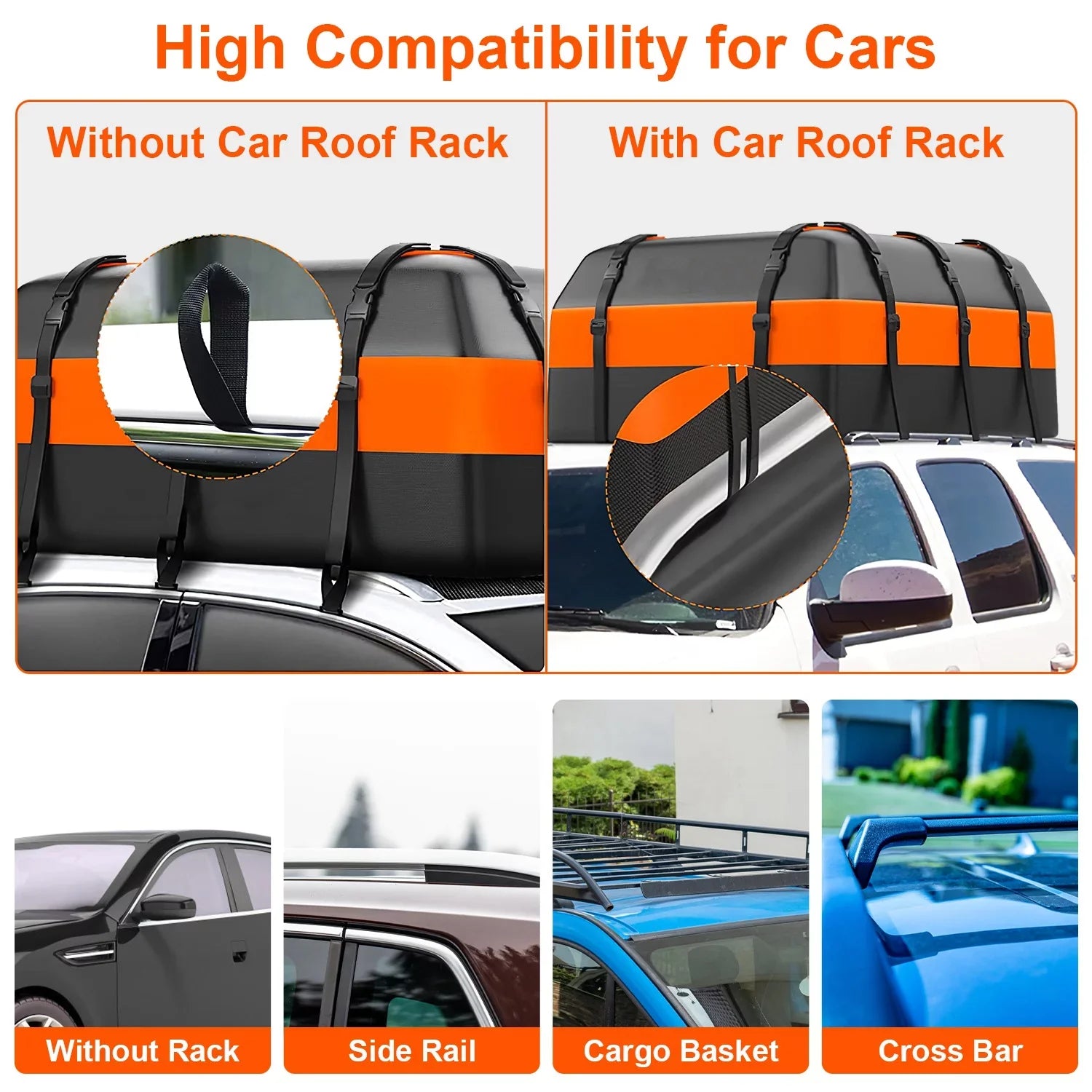 16 Bag Cubic Storage Vehicle, Carrier Large Waterproof Black Cargo Luggage Car feet Bag for Suit Anti-Slip Carriers iMounTEK Storage All Travel Mat Suv Rooftop