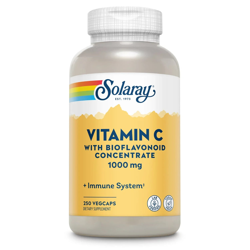 Bioflavonoid with Vitamin Healthy Function, 250 VegCaps Nails Support, Concentrate C Immune & Hair Solaray Skin, 1000mg,