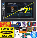 INSTALLATION VEHICLE INCLUDES DASH TOYOTA FITS CAR SCION PKG. TOUCHSCREEN HARDWARE INCLUDING ADAPTER ANTENNA REQIRED. WHEN HARNESS, SPECIFIC AM/FM STEREO WIRE KIT, RADIO AND USB/BLUETOOTH