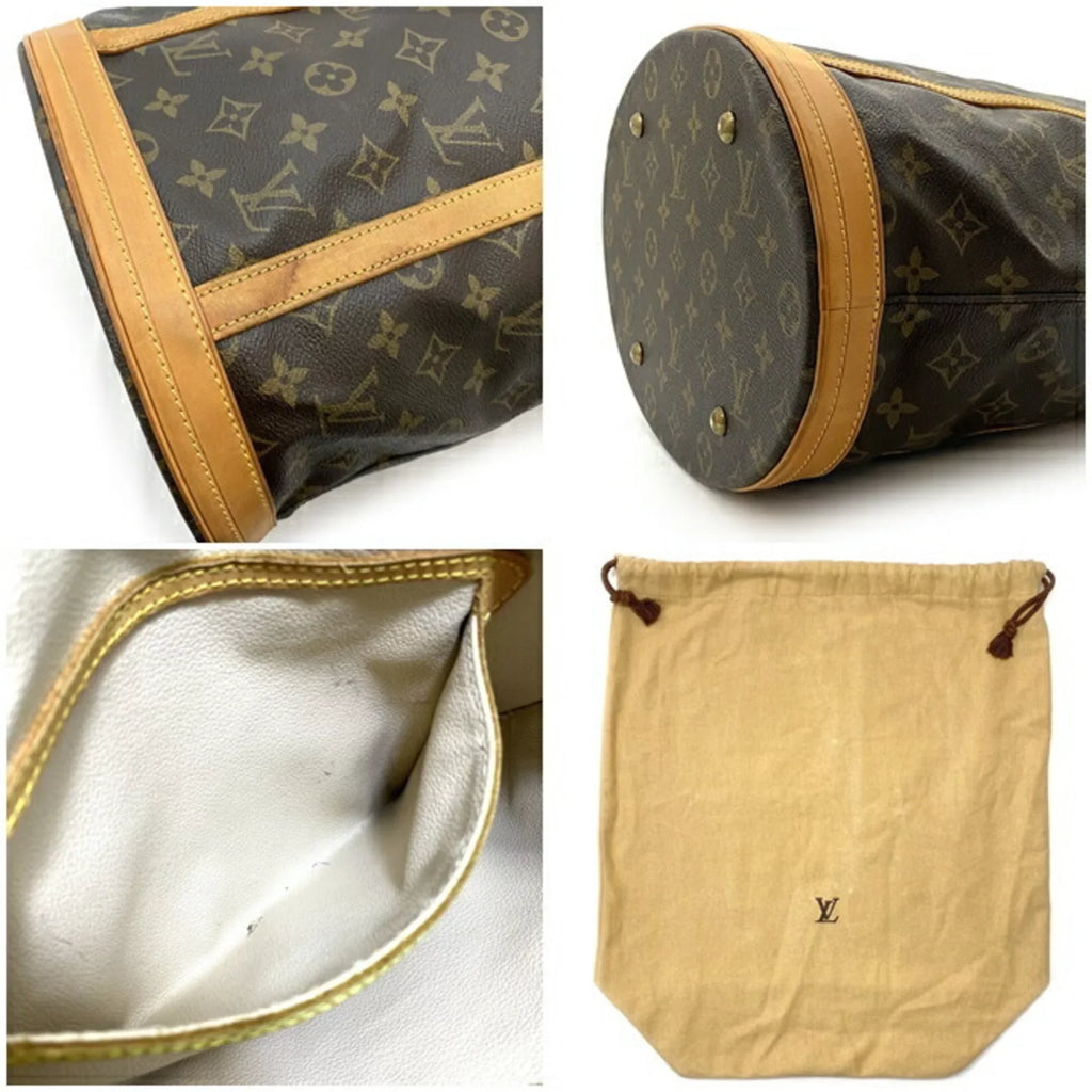 (Good) Bucket Nume Women's LOUIS VUITTON Tote M42236 Canvas Brown FL0093 Pre-Owned Bag Beige Louis Handbag GM Monogram Leather Vuitton