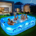 Backyard Kiddle Powered, Upgraded Swimming for Pool Inflatable 105"x65"x25''Oversized Large Solar Pool Inflatable Family up with Lights, 2024 Pool Kids,Adults, for Blow Pool, Thickened Pool