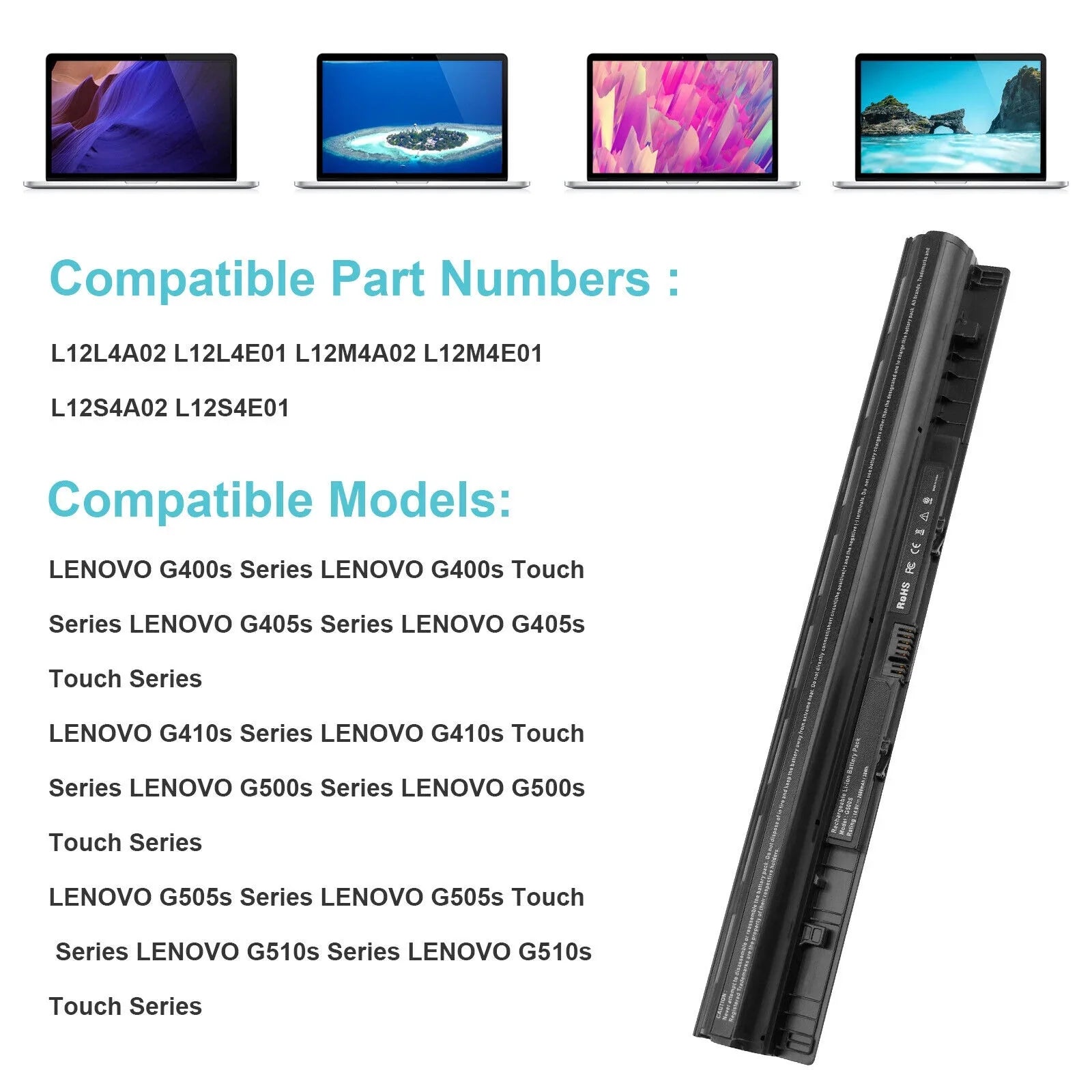 G500s Battery  New G70-80 L12S4E01 G50-80 For G400s 80L0 G50-70 G50-45
