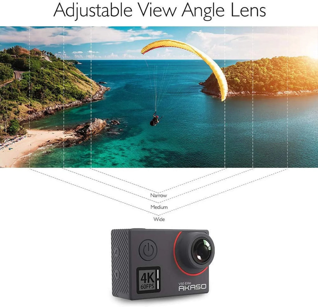 Camera with Underwater 2.0 Touch Screen Sports Helmet Elite Camera, Zoom 4K AKASO Accessories Camera EIS V50 8X 131ft Action and 60fps