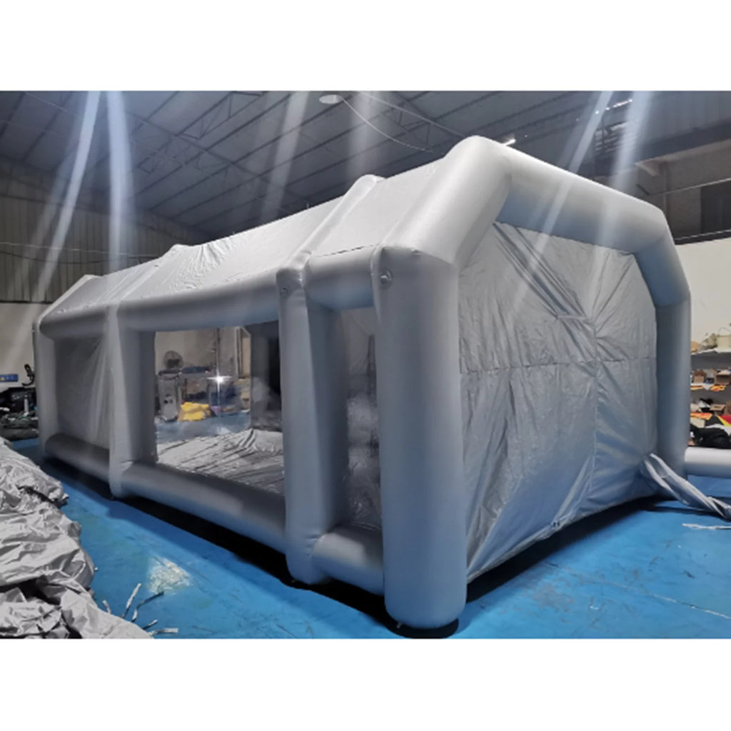 Booth Inflatable Spray Blower Portable 26x13x10ft System Miumaeov Transparent Mobile and Built-in Paint Tent Paint Booth Air Paint with Inflatable PVC Filter Spray Giant Windows Spray