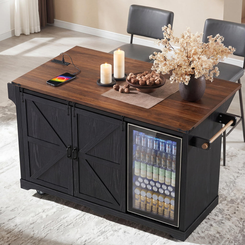 39.4" Coffee Bar Cupboard with Fridge Spaceï¼Natural Oak-ws