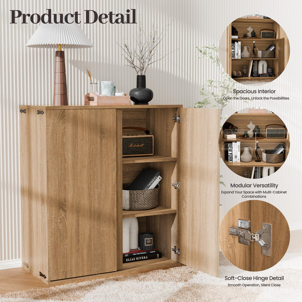 Liquor Cabinet with Wine Rack & Stemmed Holder & Drawer, Walnut